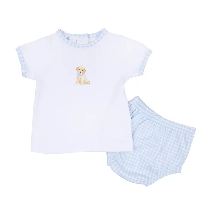 Sweet Golden Diaper Set- Light Blue