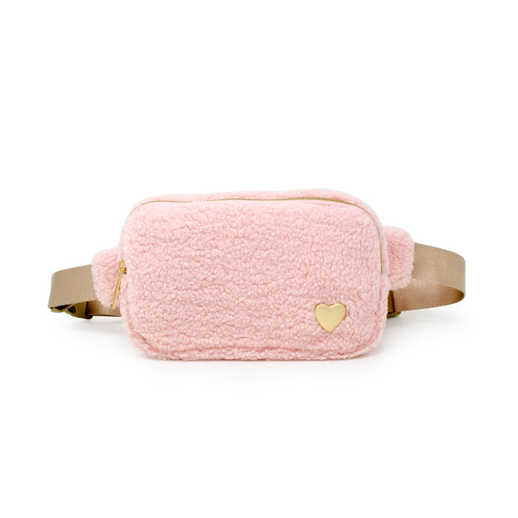 Fuzzy Belt Bag w/ Heart