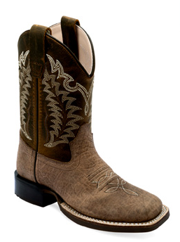 Distressed Brown and Dark Brown Western Boot