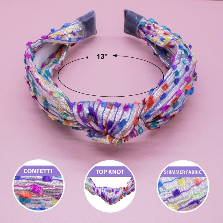 Knot Headband - Confetti Silver