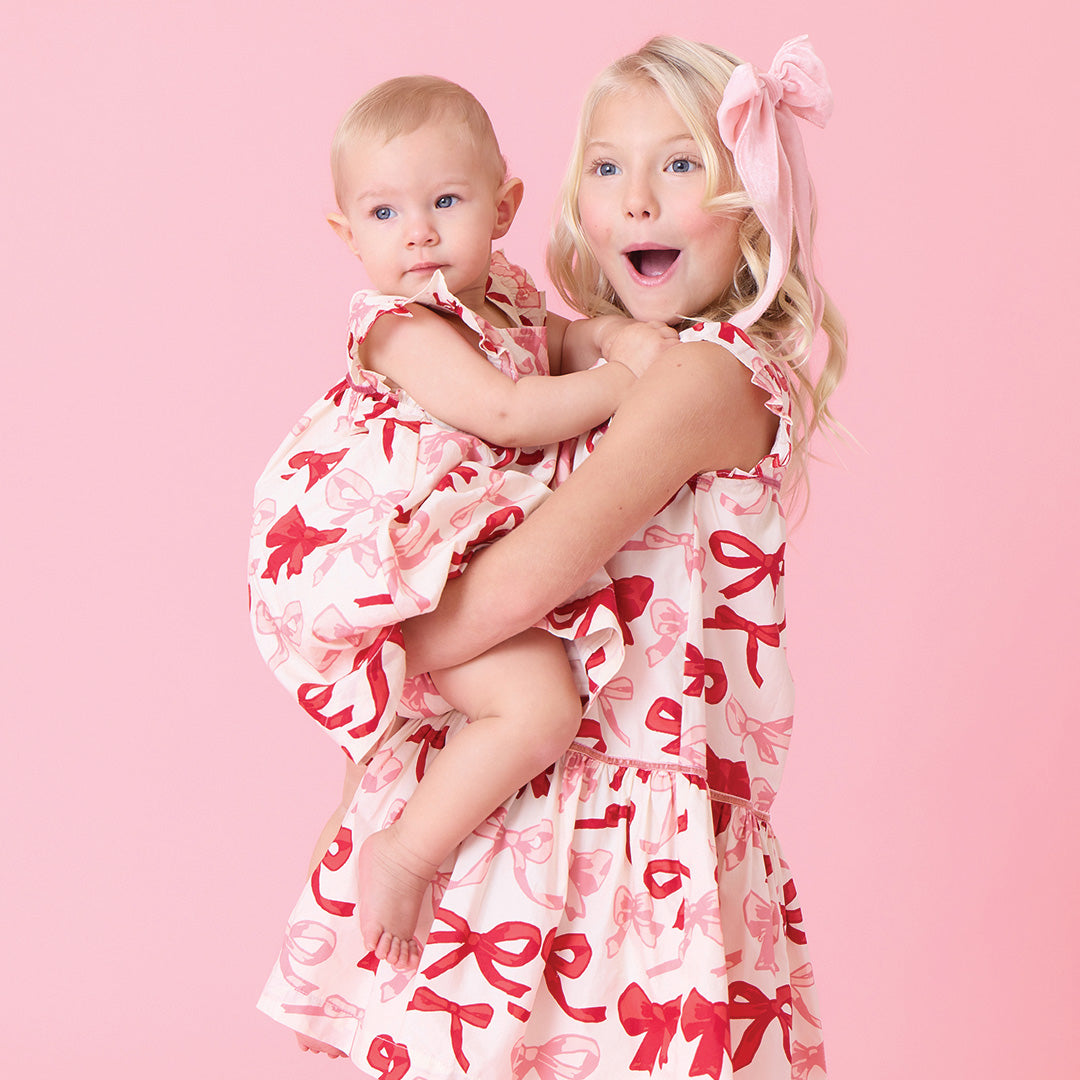 Girls Camelia Dress - Valentines Bows