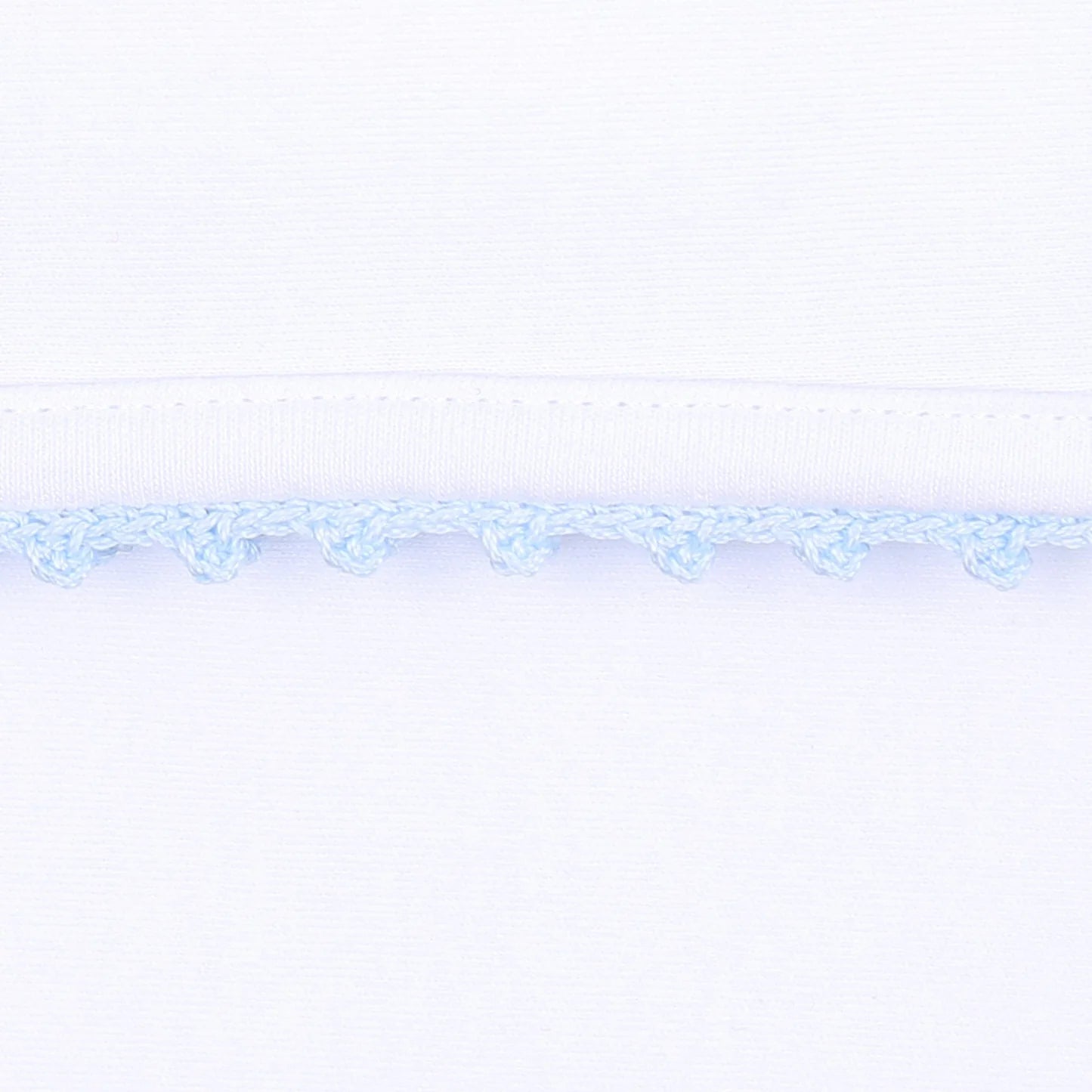 Baby Joy Hat with Blue Crochet Trim