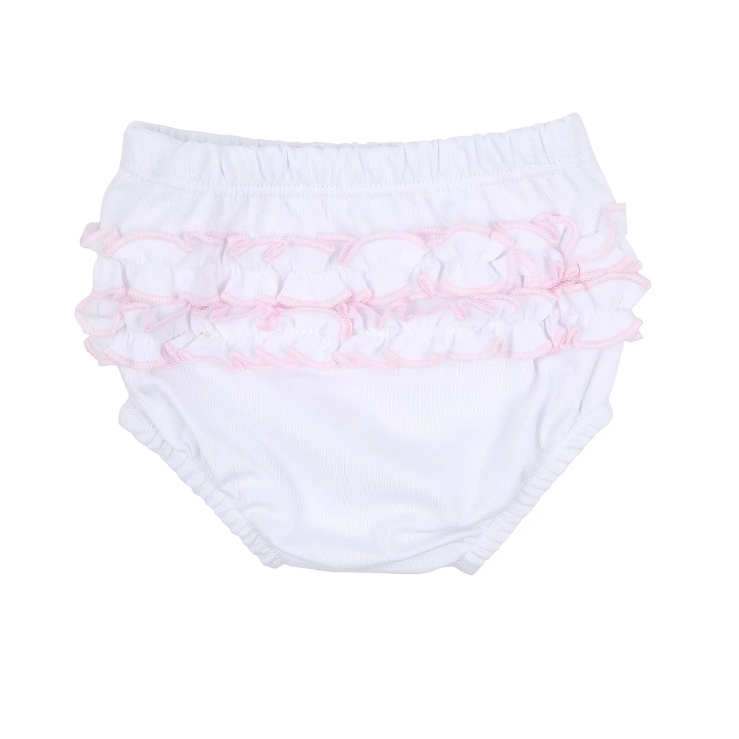 Baby Joy Ruffle Diaper Cover Set with Pink Crochet Trim