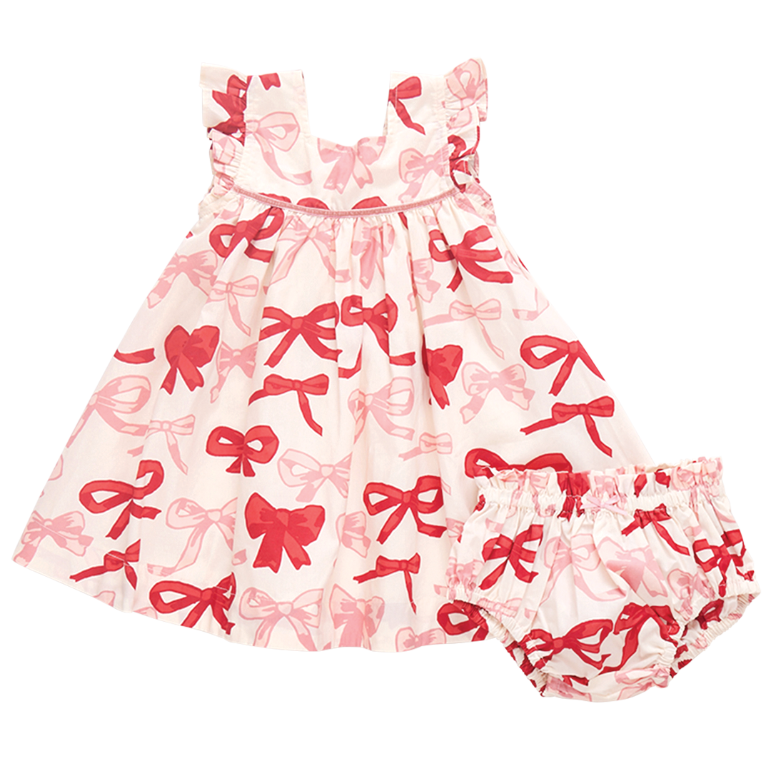 Girls Camelia Dress - Valentines Bows