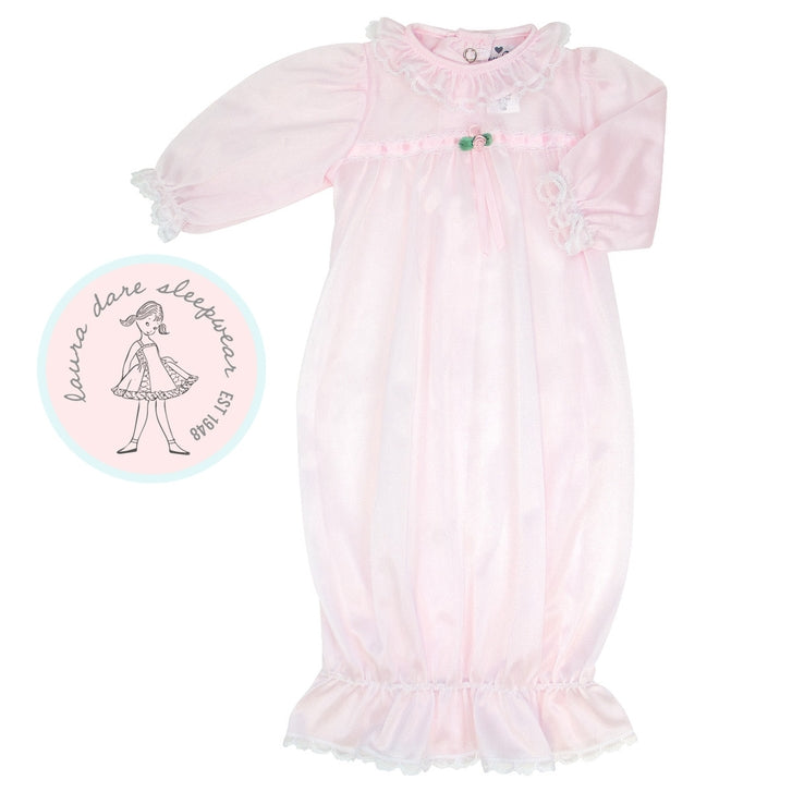 Day Gown w/ Eyelet Trim - Pink