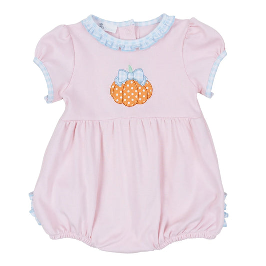 Bowtique Pumpkin Applique Ruffle Bubble