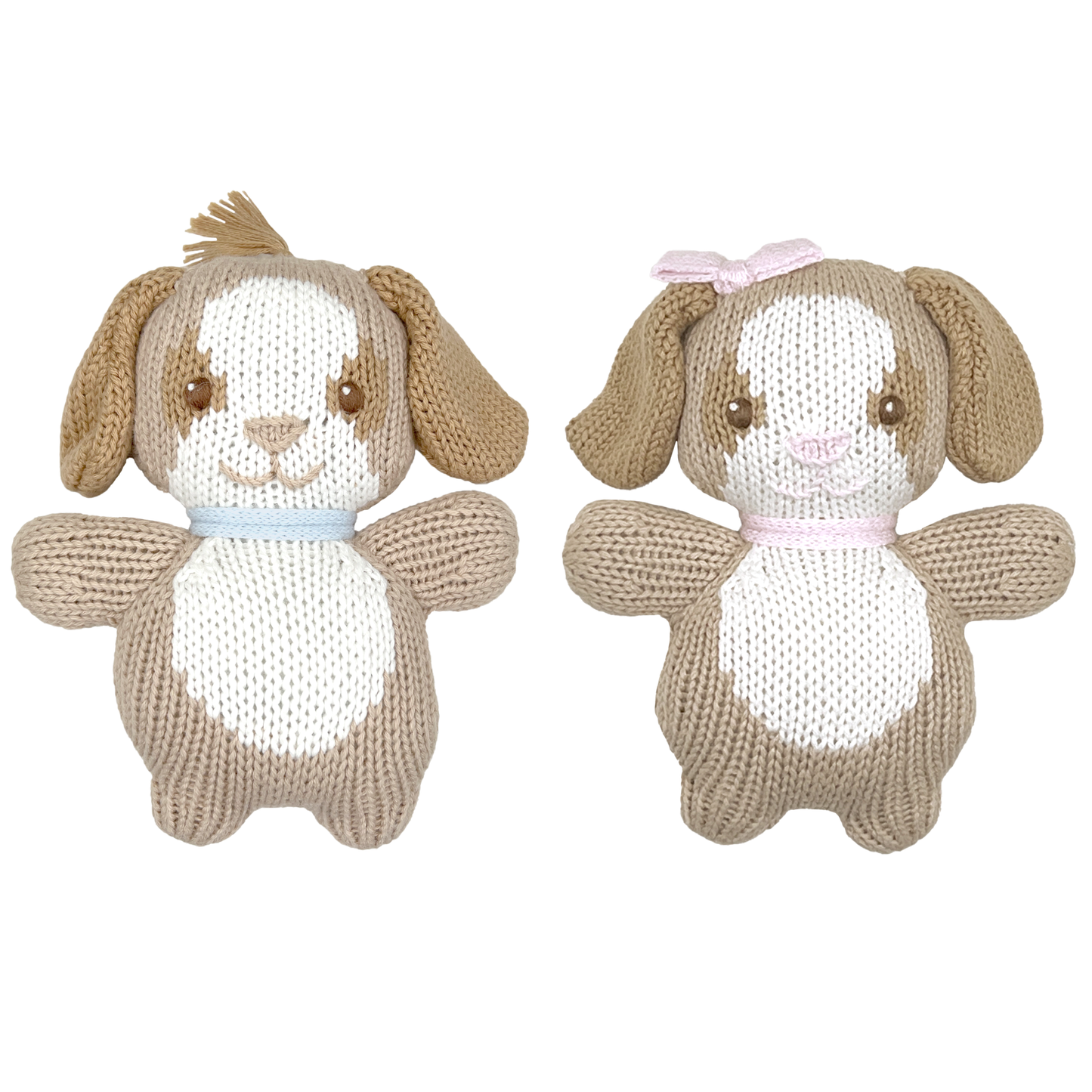 Dog Zubaby Knit Rattle -Blue / 5" Rattle