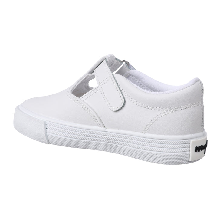 Khloe White Leather T-Strap