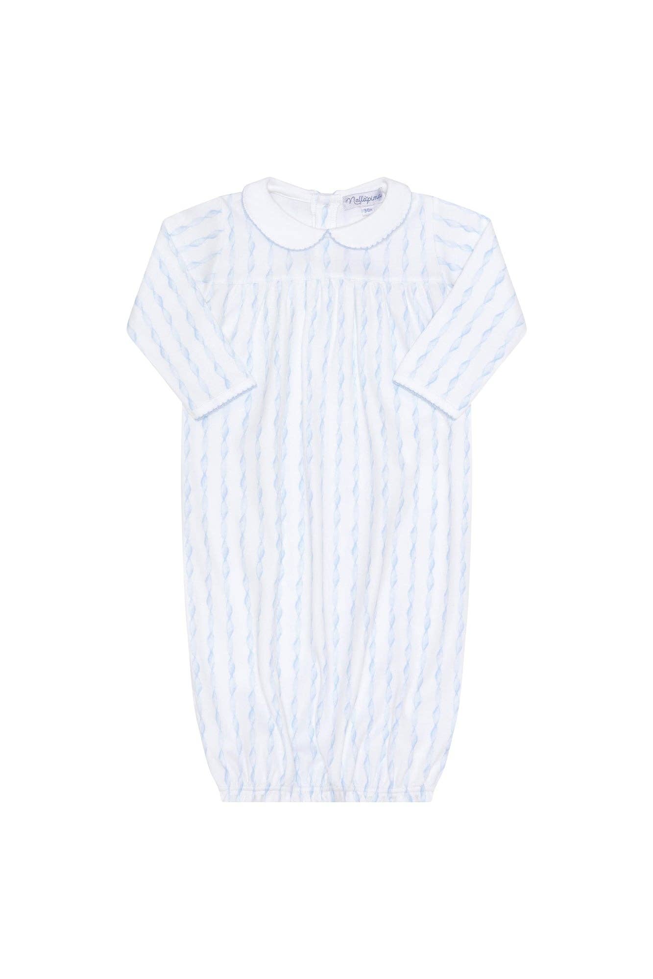 Blue Twirls Gown: Blue / 0 - 3M