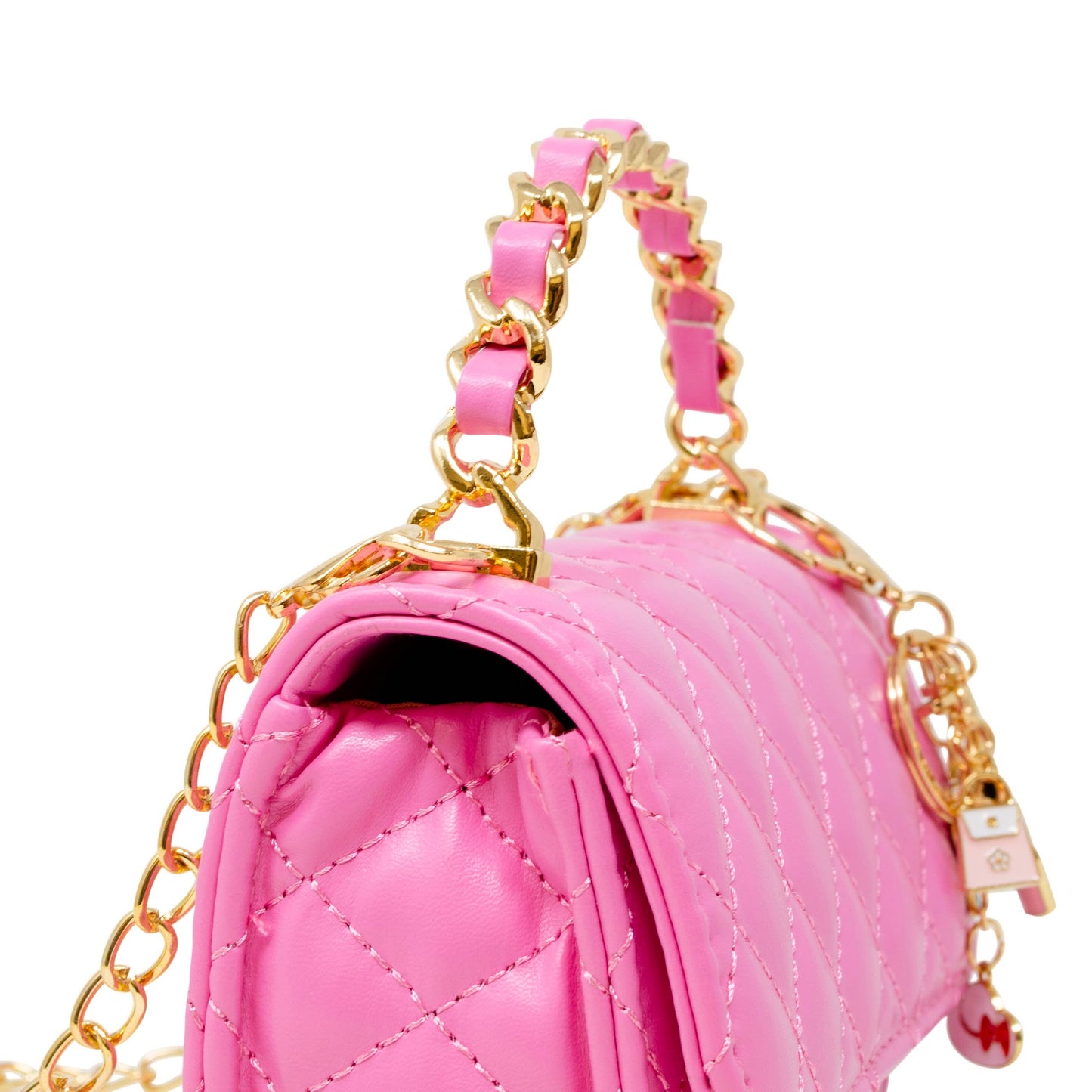 Girl's Classic Link Chain Top Handle Handbag: Gold