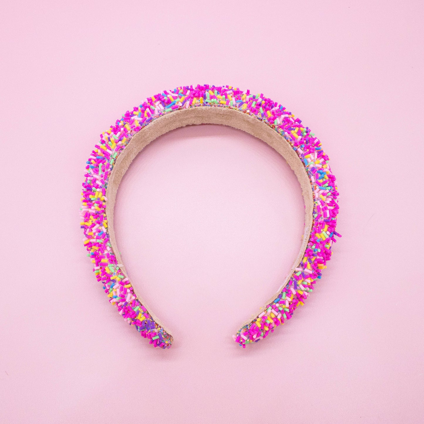 Padded Sprinkles Headband - Confetti Hair Band: Hot Pink
