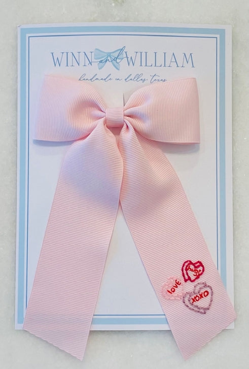 Candy Hearts Bow - Pink/Medium