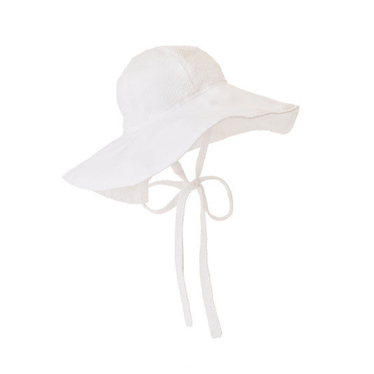 Cissy Sun Hat - White Seersucker