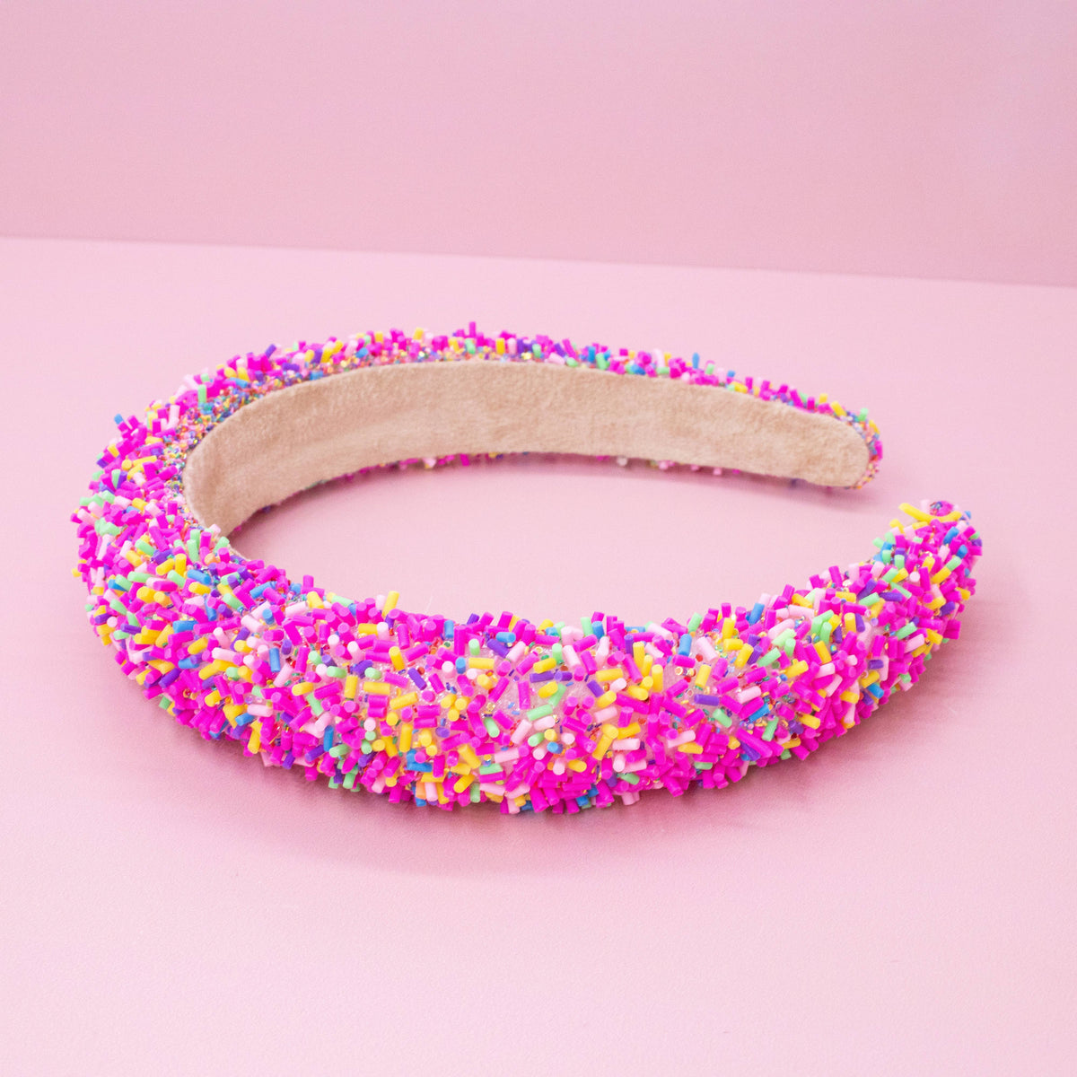 Padded Sprinkles Headband - Confetti Hair Band: Light Blue