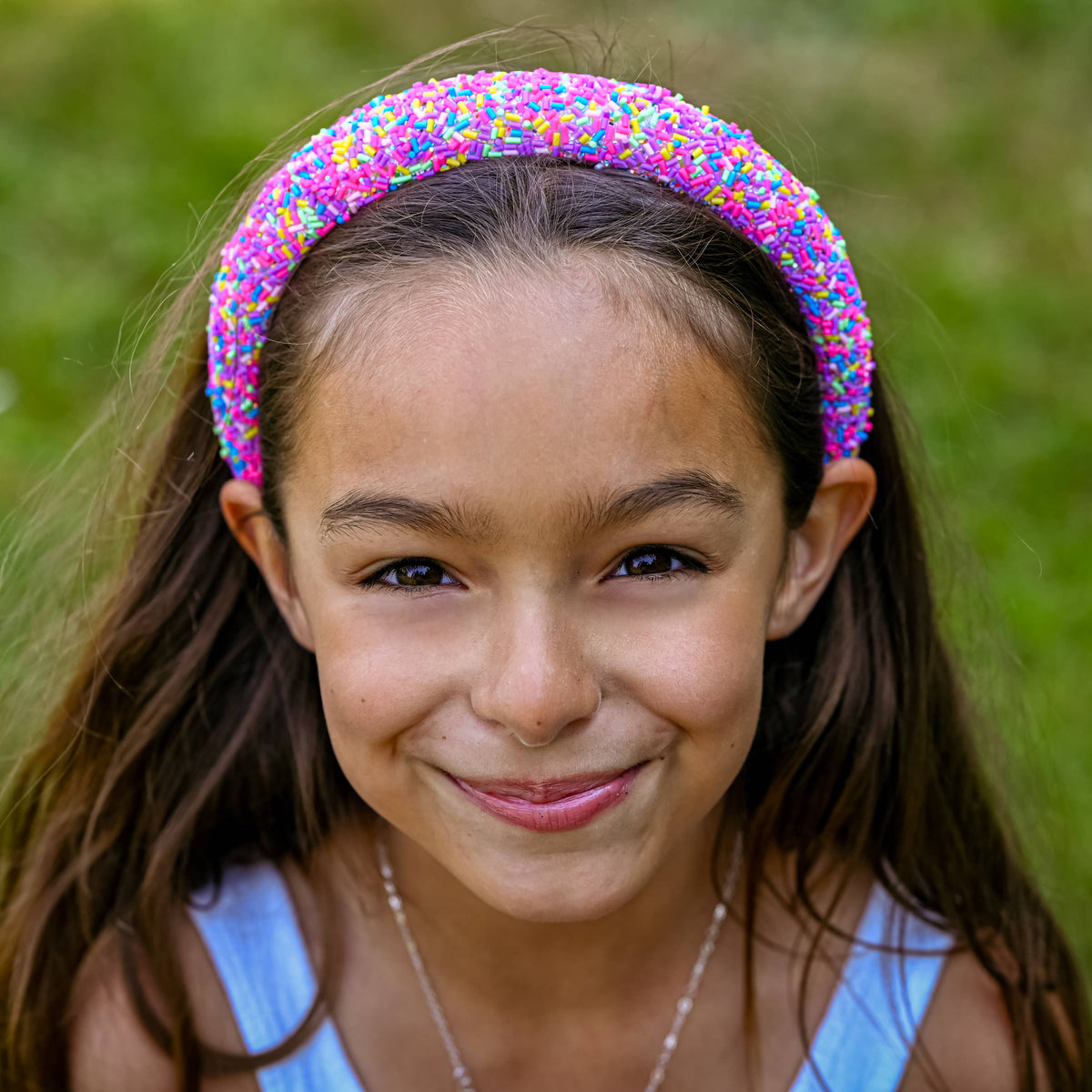 Padded Sprinkles Headband - Confetti Hair Band: Light Blue