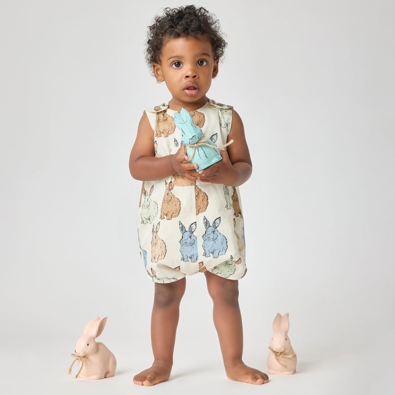 Baby Boys Noah Jumper - Blue Vintage Bunnies