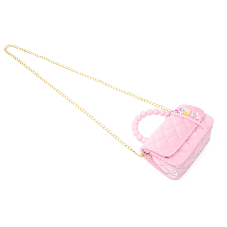 Pearl Handle Message Charm Handbag For Kids