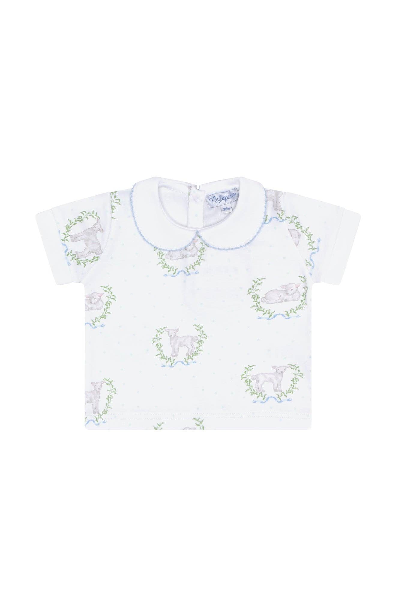 Blue Lamb Print Diaper Cover Set: Blue / 0 - 3M