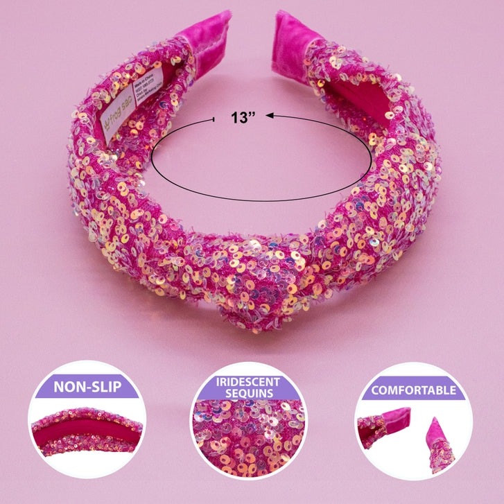 Knot Headband - Rainbow Sequin