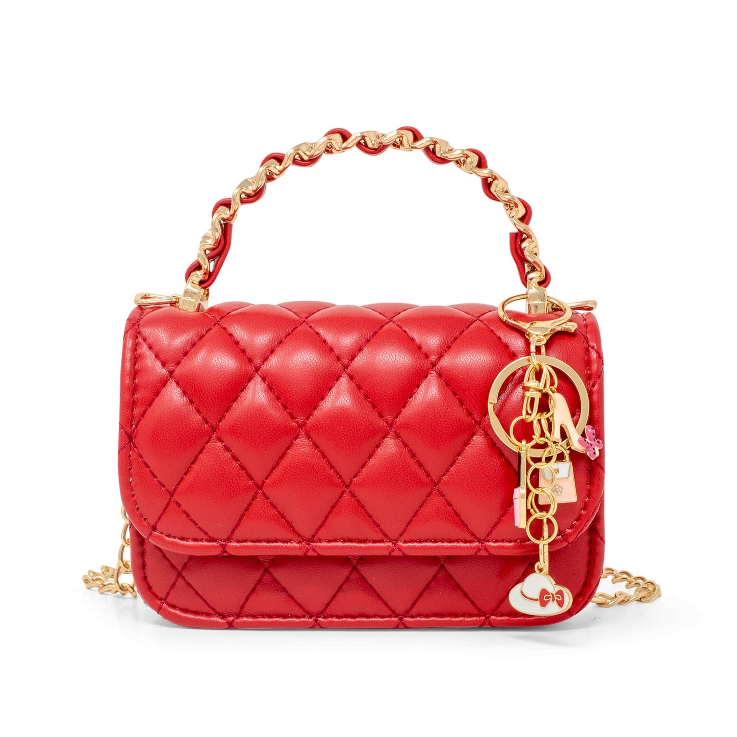 Girl's Classic Link Chain Top Handle Handbag: Gold