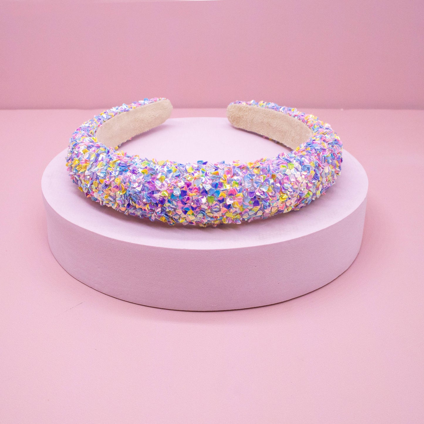 Kids Padded Headband - Chunky Sequin Hair Band: Multi-Colored