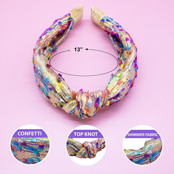 Knot Headband - Confetti Gold