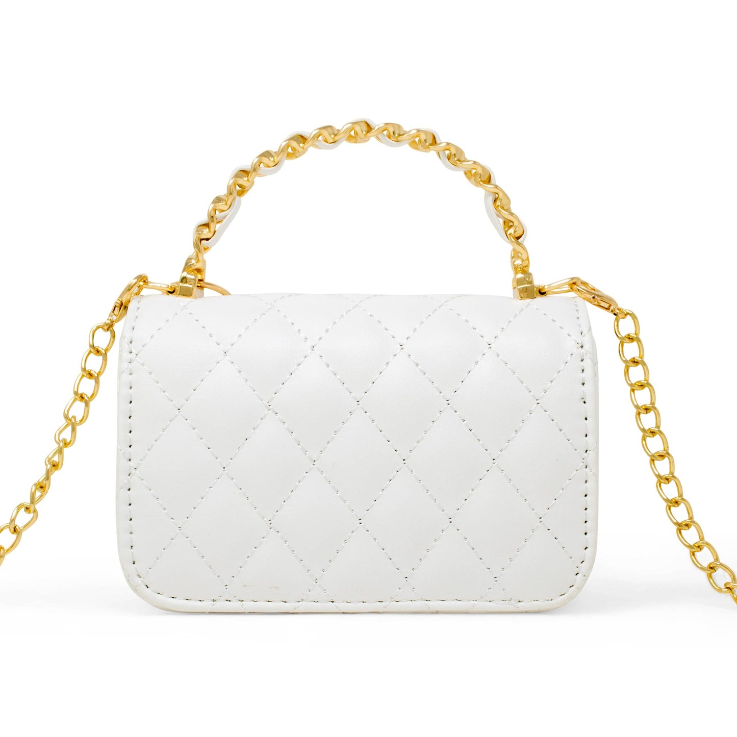 Girl's Classic Link Chain Top Handle Handbag: Gold
