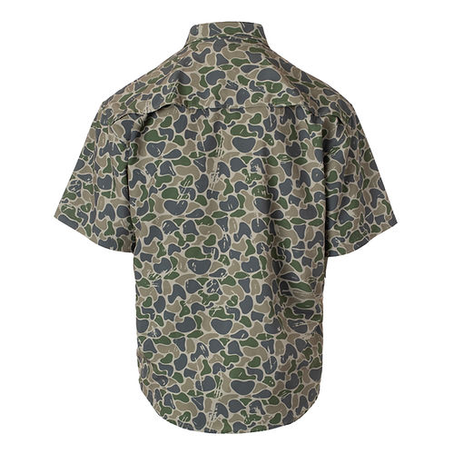 Boys Backwoods Camo Button Down