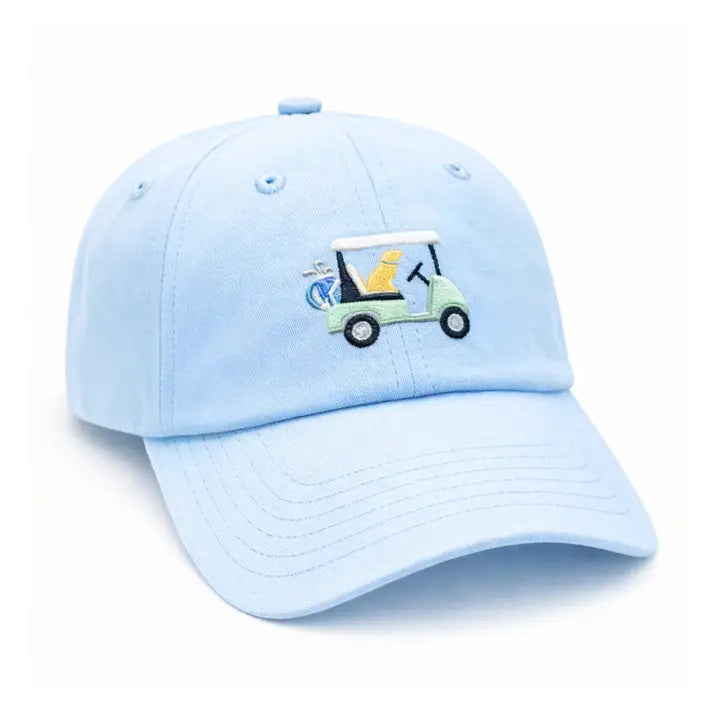 Dog in Golf Cart Baseball Hat