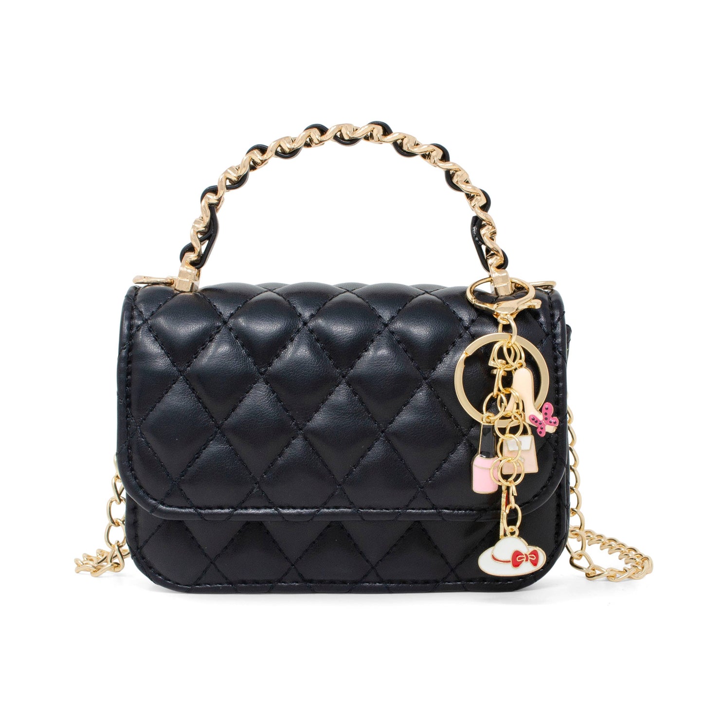Girl's Classic Link Chain Top Handle Handbag: Gold