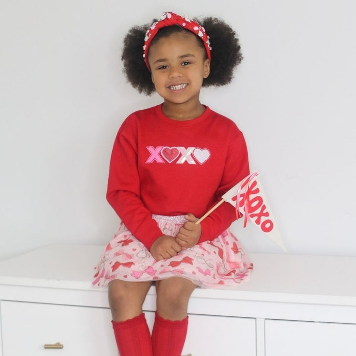 Xoxo Sequin Patch Valentine's Day Sweatshirt