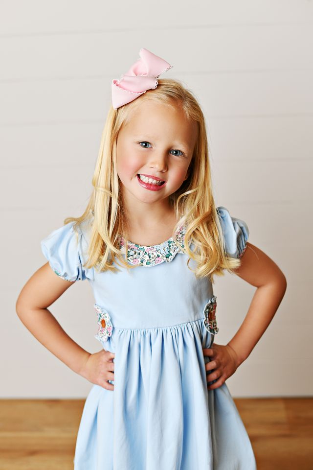 Tab Dress- Blue Floral