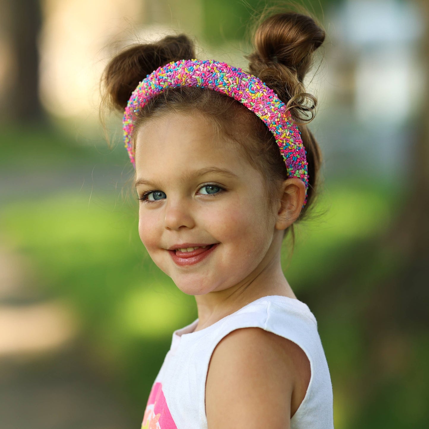 Padded Sprinkles Headband - Confetti Hair Band: Hot Pink