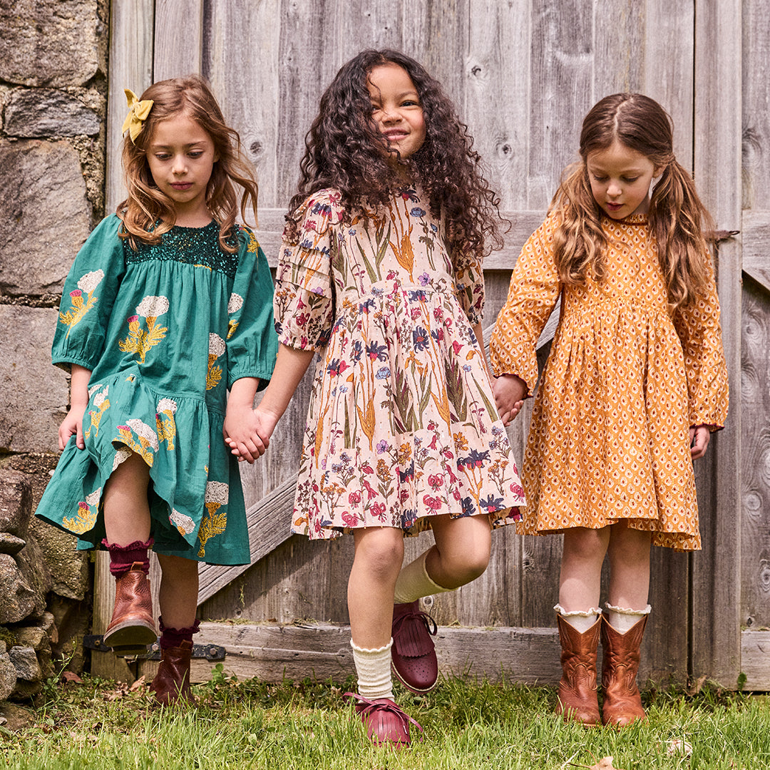 Girls Brooke Dress - Autumn Flowers