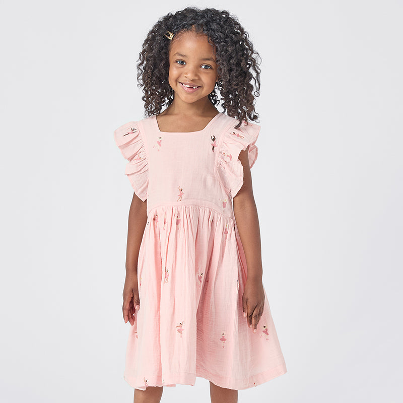 Girls Elsie Dress - Ballerina Embroidery