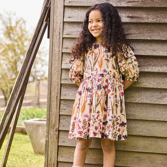 Girls Brooke Dress - Autumn Flowers