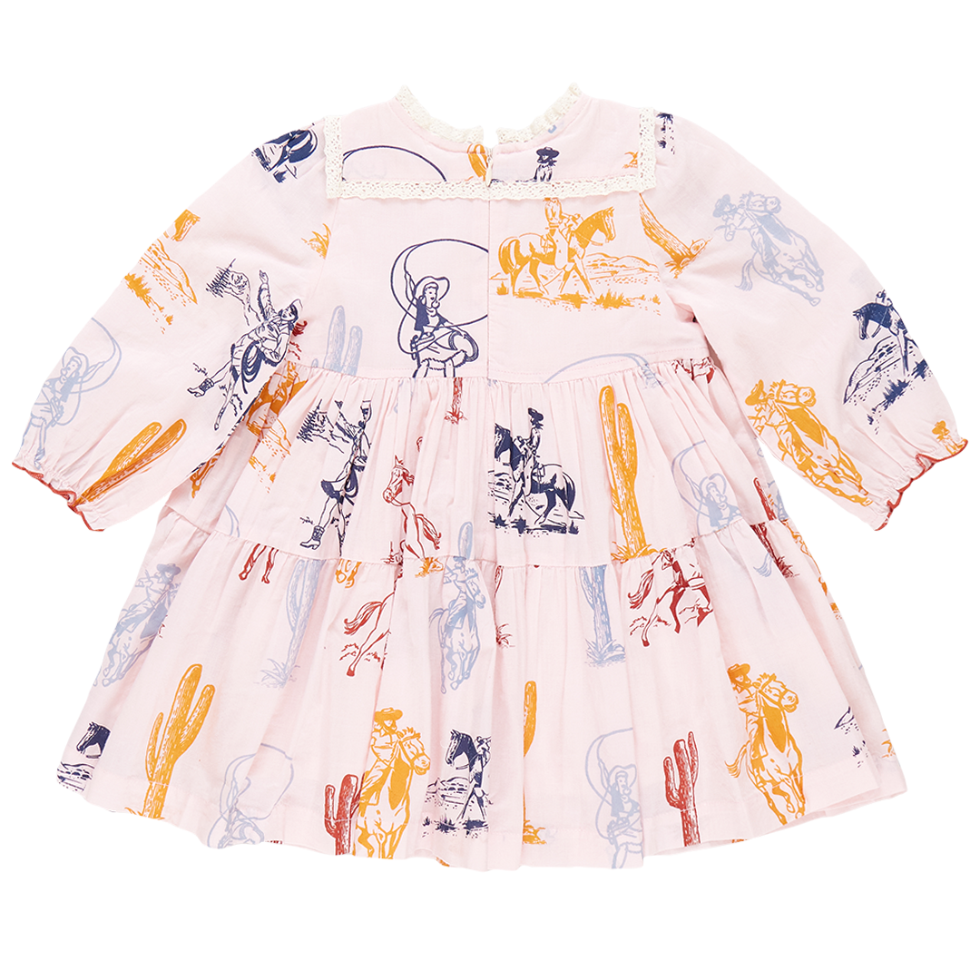 Girls Charlie Dress - Pink Cowgirls