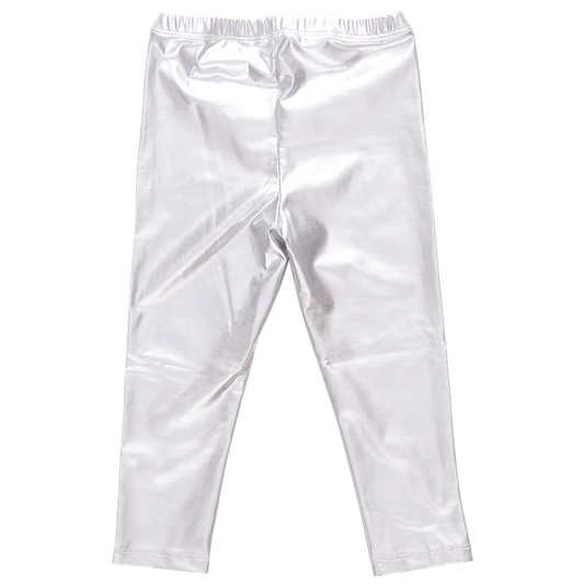 Girls Lame Legging- Silver