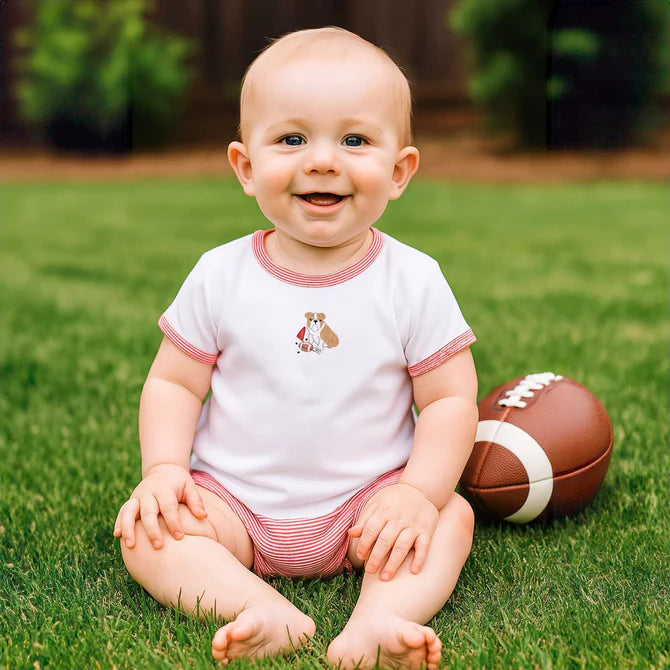 Go Dawgs! Embroidered Short Sleeve Diaper Cover Set