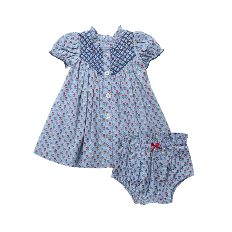Lucia Dress Set- Light Blue Carnation