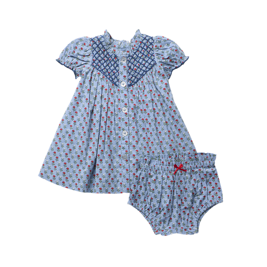 Lucia Dress Set- Light Blue Carnation