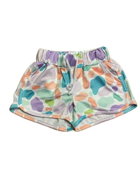 Girls Stretchy Athletic Shorts - Giraffe