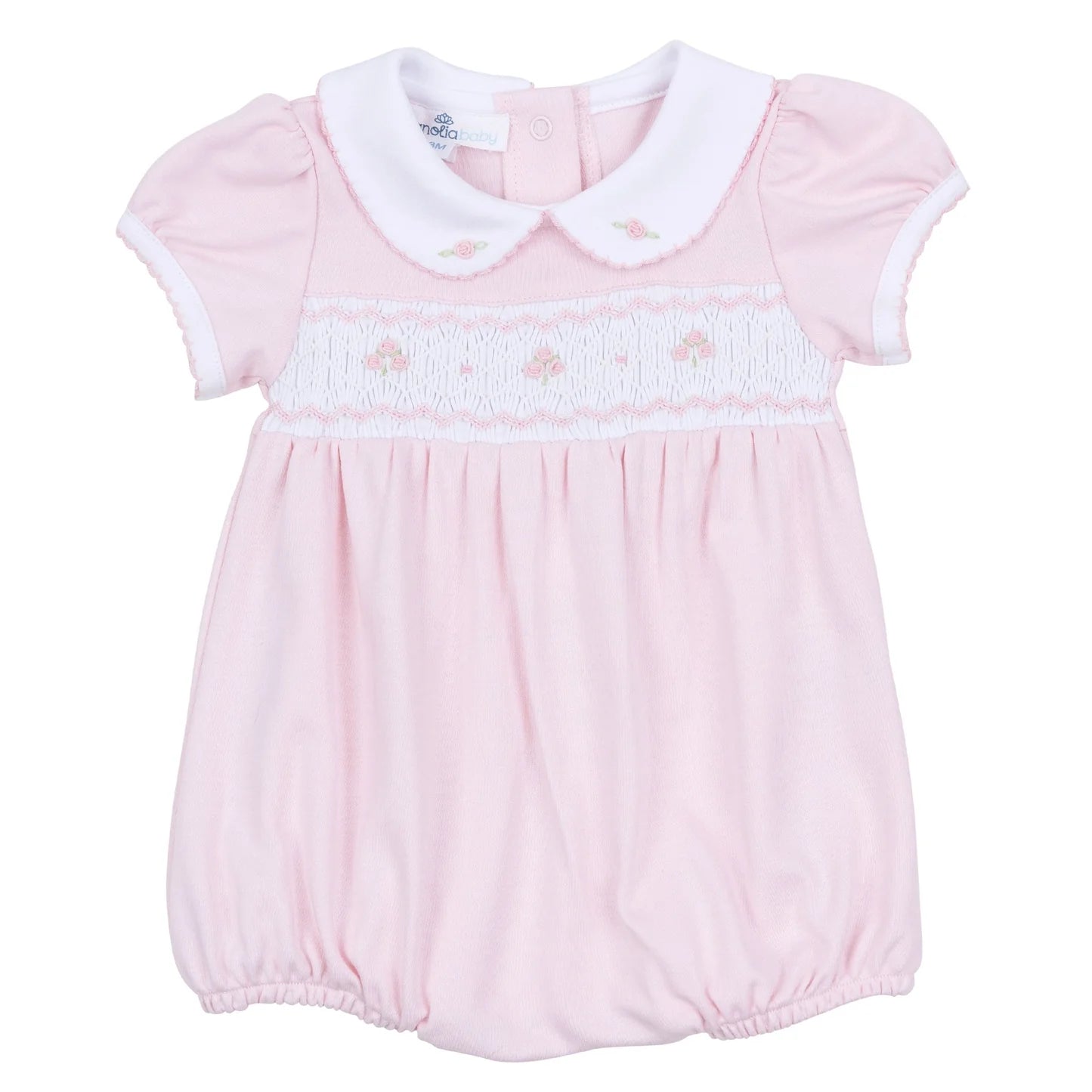 Lillian Smocked Bubble - Pink