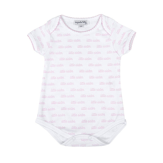 Little Sister Pink Printed S/S Bodysuit