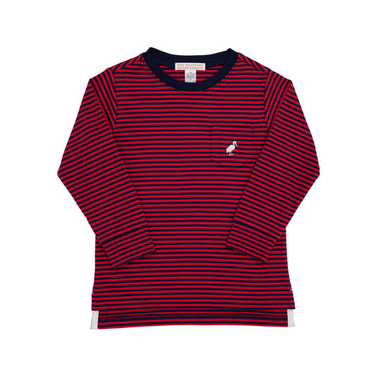 L/S Carter Crewneck - Red/Navy Stripe