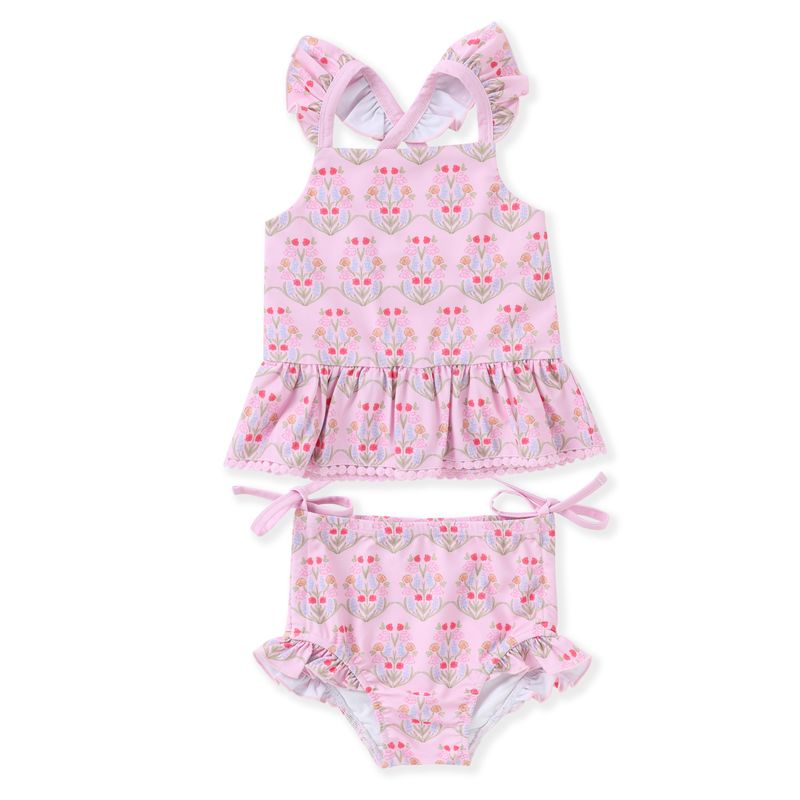 2Pc Pink Tunic Swimsuit