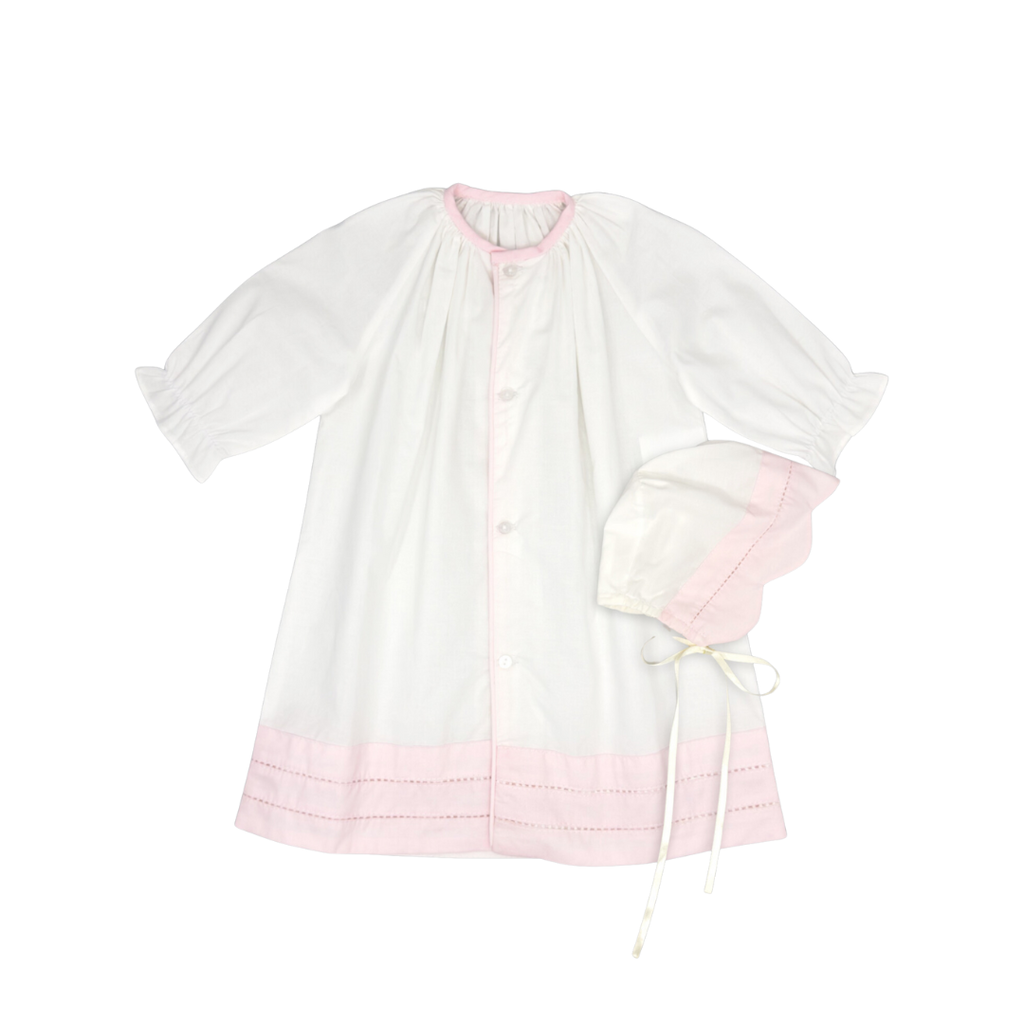 Vintage Daygown Set - Blessings White/Pink