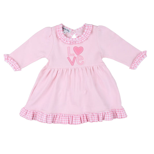 Love Applique L/S Toddler Dress