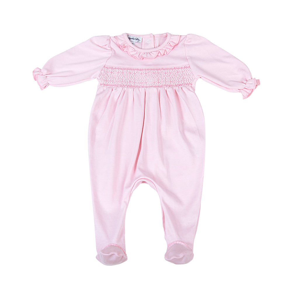 Pink Smocked Ruffle Footie