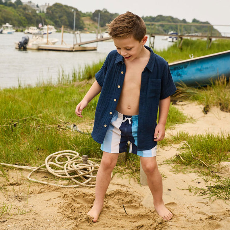 Boys Swim Trunk - Ocean Stripe